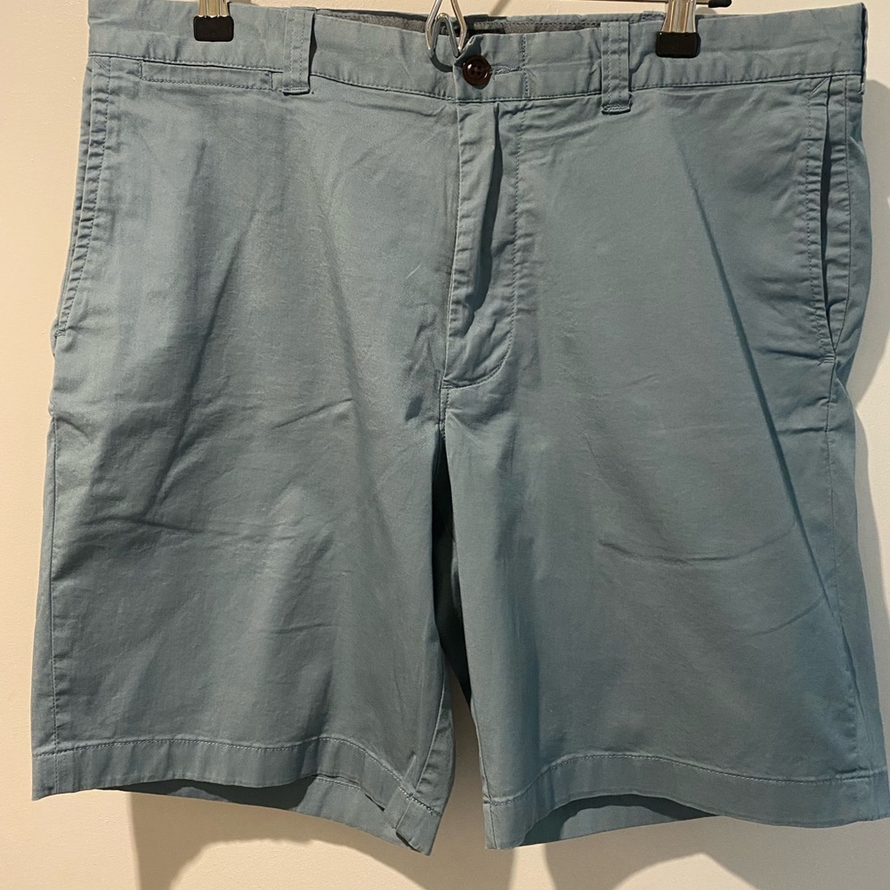 J. Crew Blue Flat Front Cotton Blend Shorts